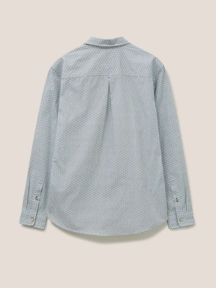 Men White Stuff Clothing Fan Geometric Printed Shirt Men White Stuff Clothing Fan Geometric Printed Shirt