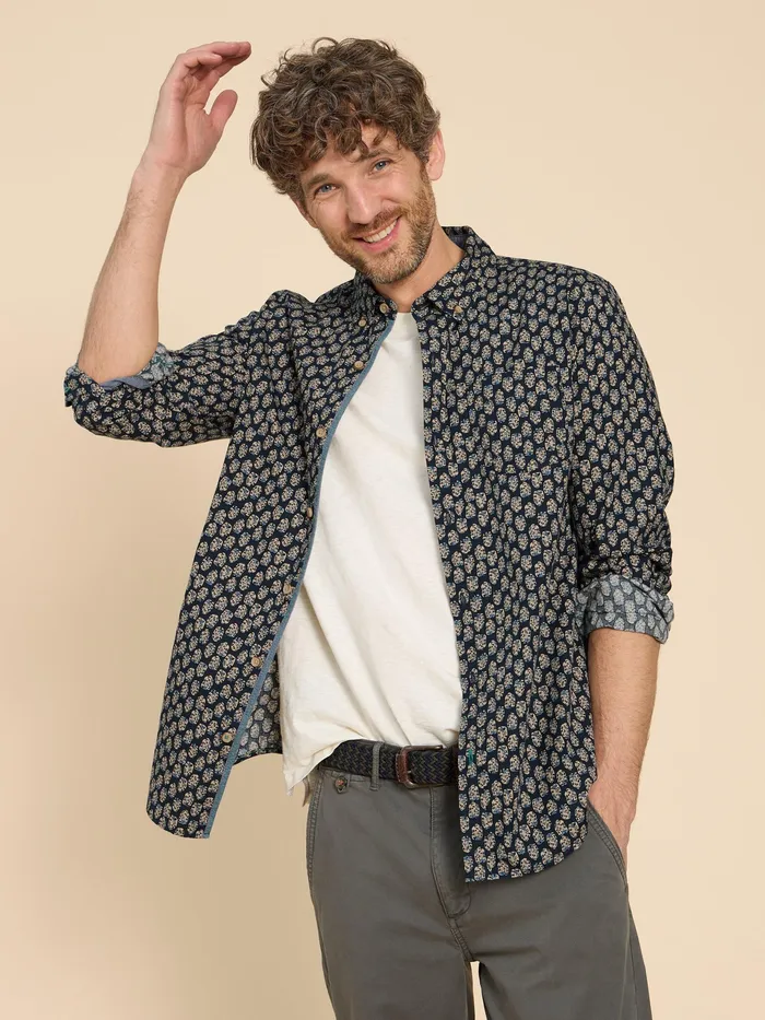Men White Stuff Clothing Geo Floral Printed Shirt