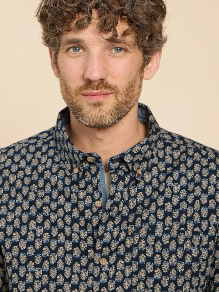Men White Stuff Clothing Geo Floral Printed Shirt Men White Stuff Clothing Geo Floral Printed Shirt