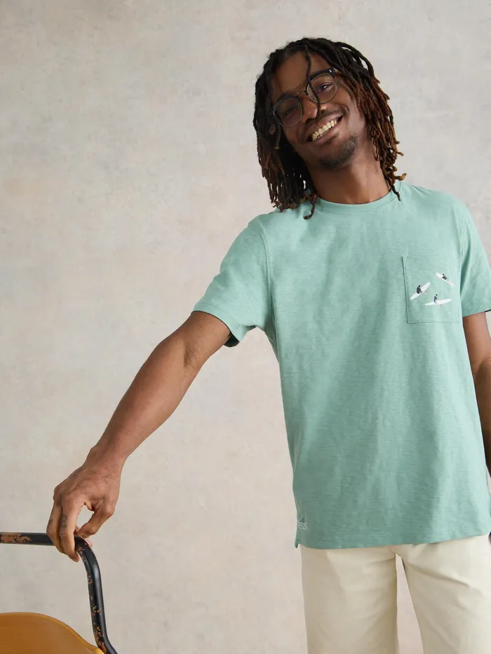 Men White Stuff Clothing Shark Pocket Graphic Tee