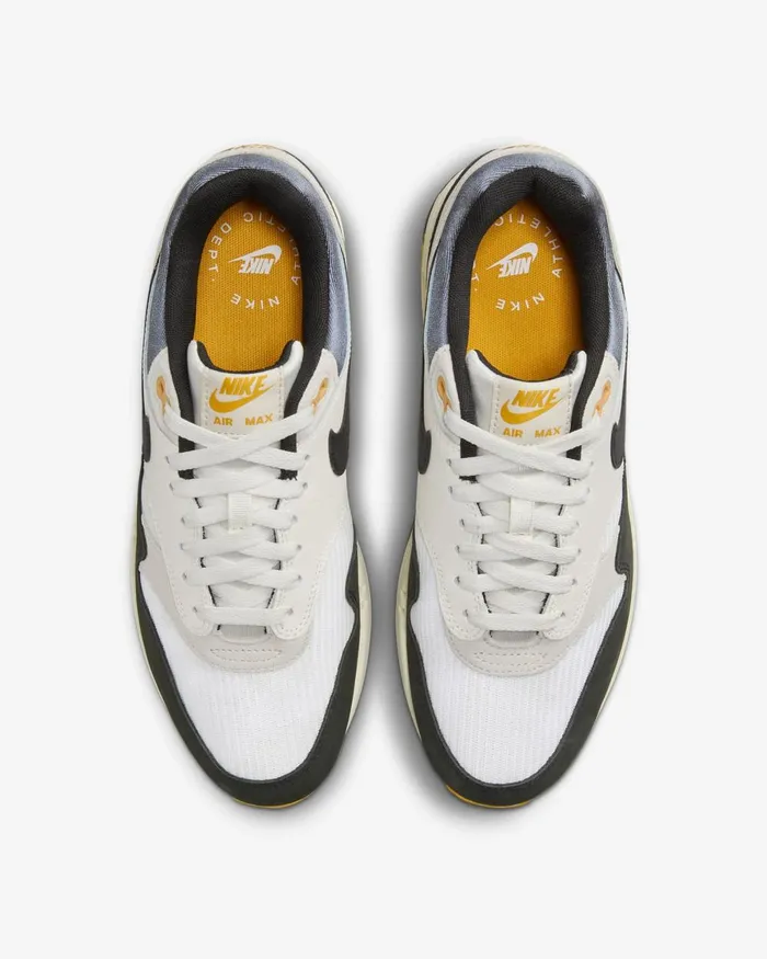 MenWomen Nike Lifestyle Air Max 1 Saillight Boneuniversity Goldblack