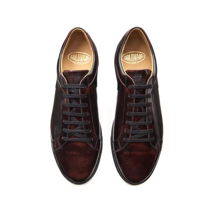 MenWomen Solovair Sneakers Burgundy Ruboff Sneaker 070