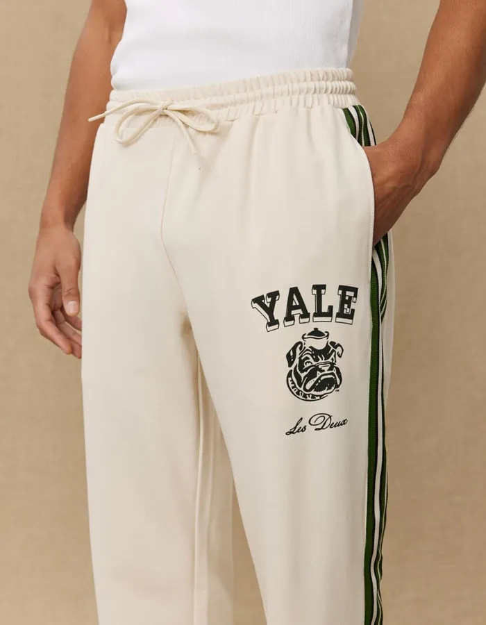 Men Yale Bulldog Track Pants 8211 IvoryDuffel Bag Green Les Deux Pants