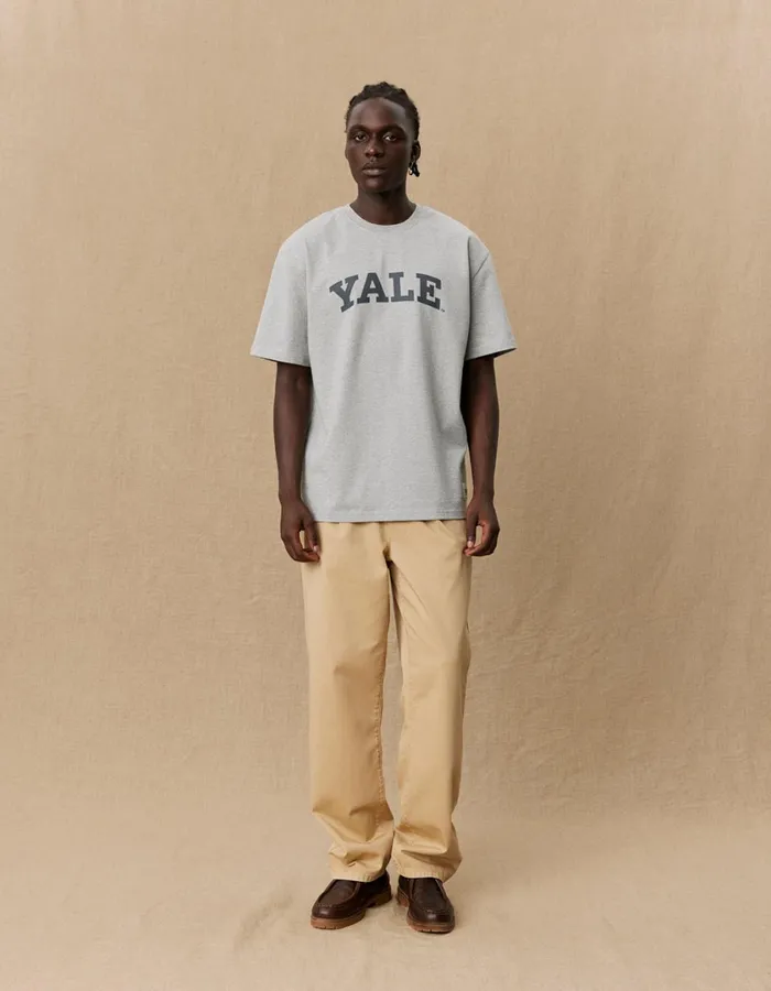 Men Yale Logo TShirt 8211 Light Grey Melange Les Deux Tshirts