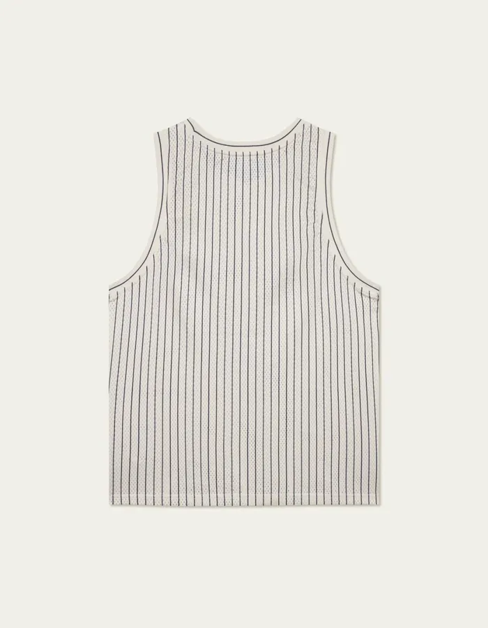 Men Yale Printed Mesh Tanktop 8211 IvoryDark Navy Les Deux Tshirts