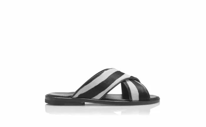 Men Zebra Print Calf Hair CrissCross Sandals Manolo Blahnik Sandals