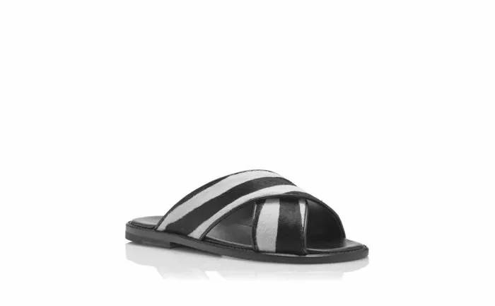 Men Zebra Print Calf Hair CrissCross Sandals Manolo Blahnik Sandals