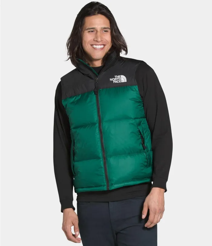 Mens 1996 Retro Nuptse Vest Evergreen The North Face Insulated and Down Jackets