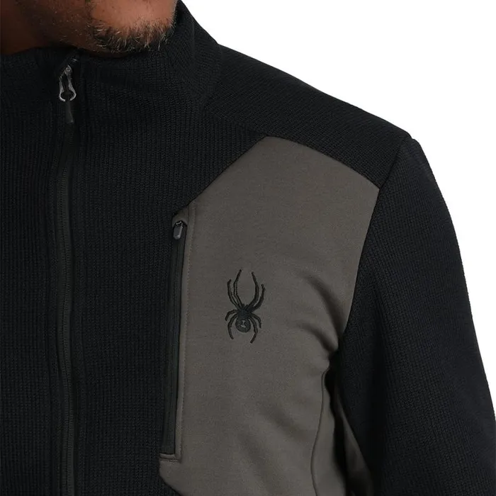 Mens Bandit Full Zip Black Spyder Fleece