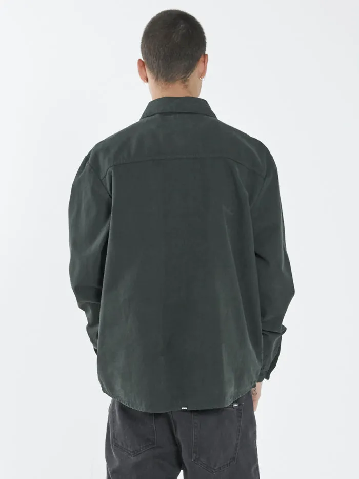 Mens Century Overshirt Oil Green Thrills Shirts