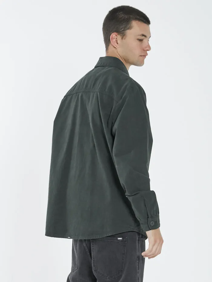 Mens Century Overshirt Oil Green Thrills Shirts