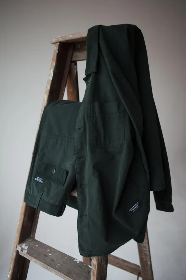 Mens Century Overshirt Oil Green Thrills Shirts