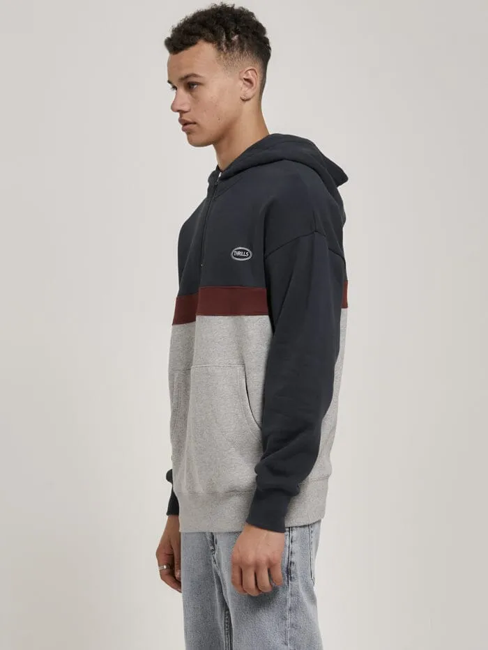 Mens Chariot Panel Slouch Pull On Hood Total Eclipse Thrills Sweaters and Fleece