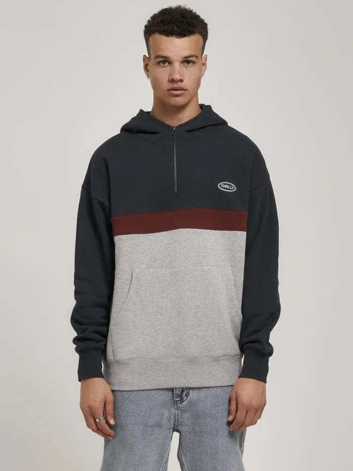 Mens Chariot Panel Slouch Pull On Hood Total Eclipse Thrills Sweaters and Fleece