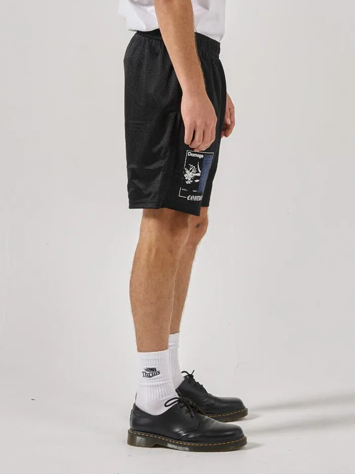Mens Damage Control Mesh Short Black Thrills Shorts