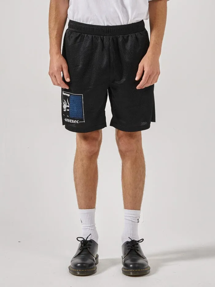 Mens Damage Control Mesh Short Black Thrills Shorts