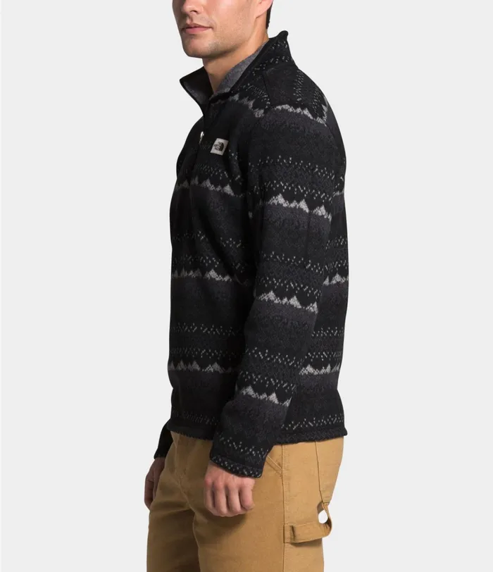 Mens Gordon Lyons Novelty Zip Pullover Tnf Black Landscape Print The North Face Fleece