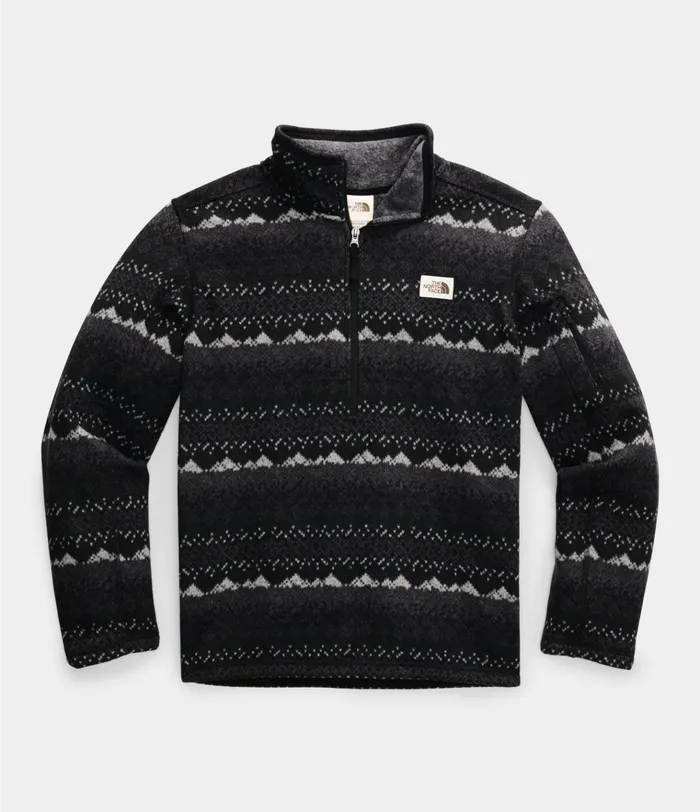 Mens Gordon Lyons Novelty Zip Pullover Tnf Black Landscape Print The North Face Fleece