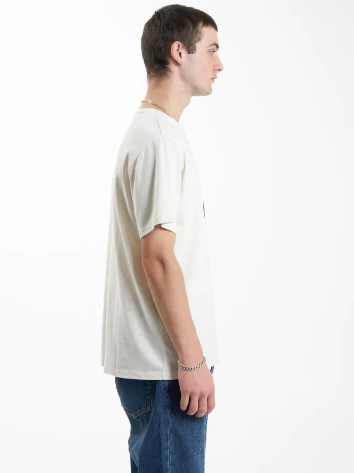 Mens Hemp Ordered Disorder Merch Fit Tee Dirty White Thrills Tees and Tank Tops