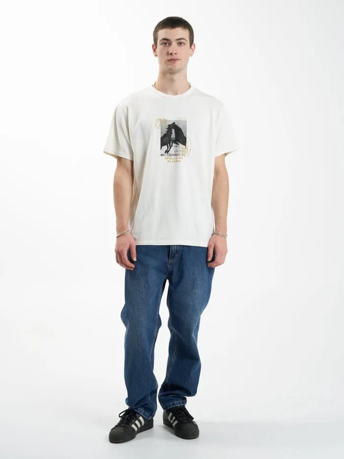 Mens Hemp Ordered Disorder Merch Fit Tee Dirty White Thrills Tees and Tank Tops