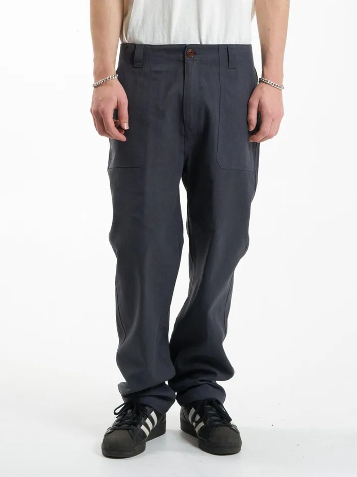 Mens Hemp Slacker Utility Pant Black Thrills Pants
