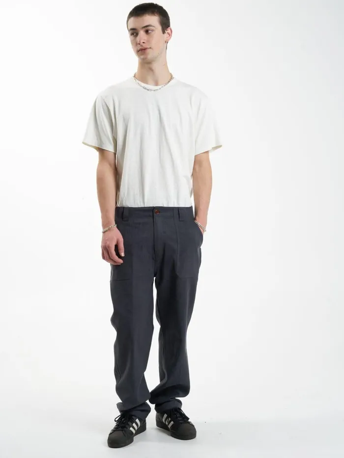 Mens Hemp Slacker Utility Pant Black Thrills Pants