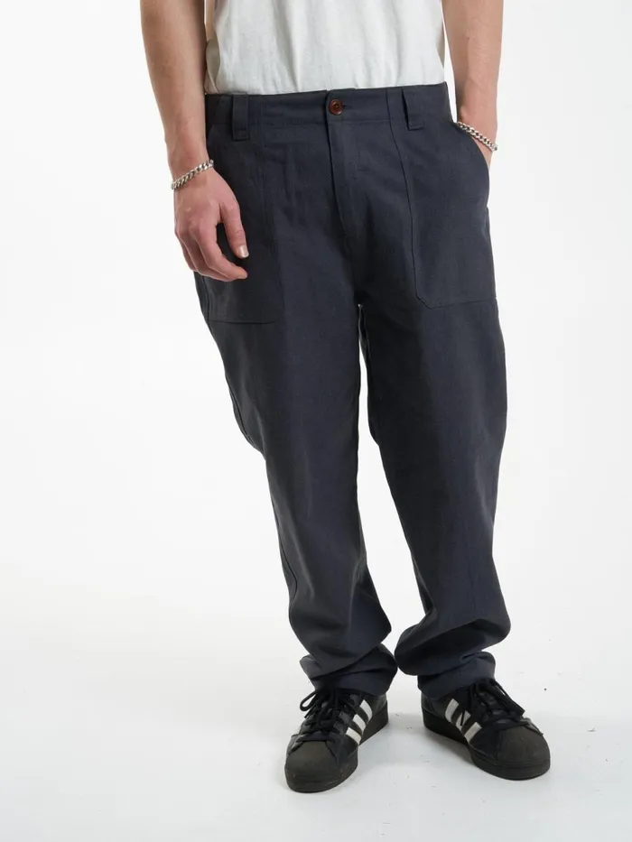 Mens Hemp Slacker Utility Pant Black Thrills Pants