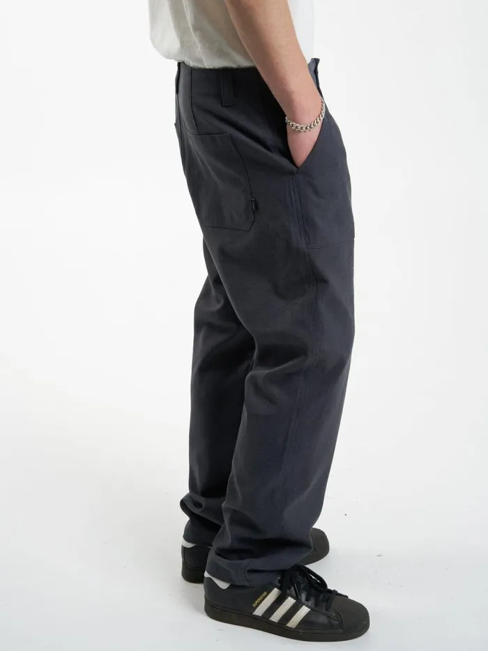 Mens Hemp Slacker Utility Pant Black Thrills Pants