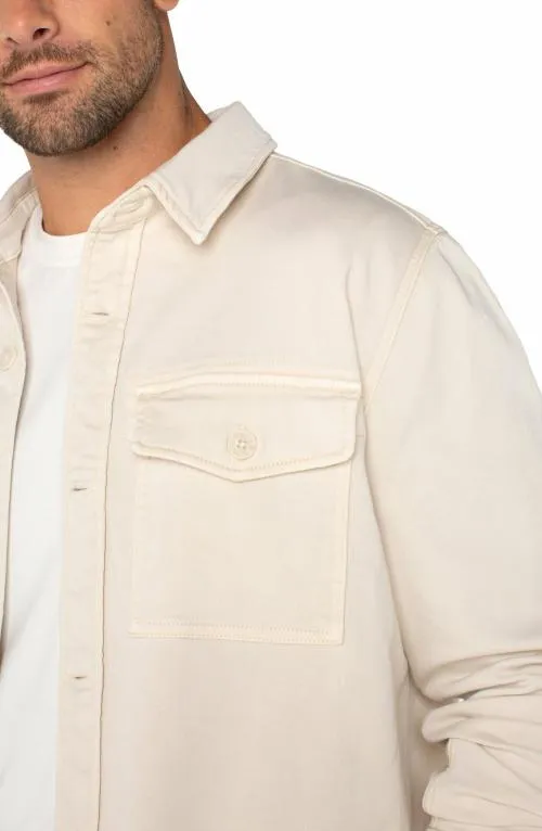 Mens Jackets and Blazers Liverpool Los Angeles Overshirt Parchment