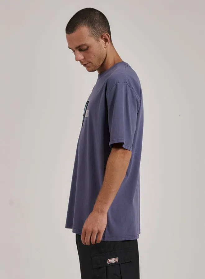 Mens Lucky Strike Oversize Fit Tee Blue Rinse Thrills Tees and Tank Tops