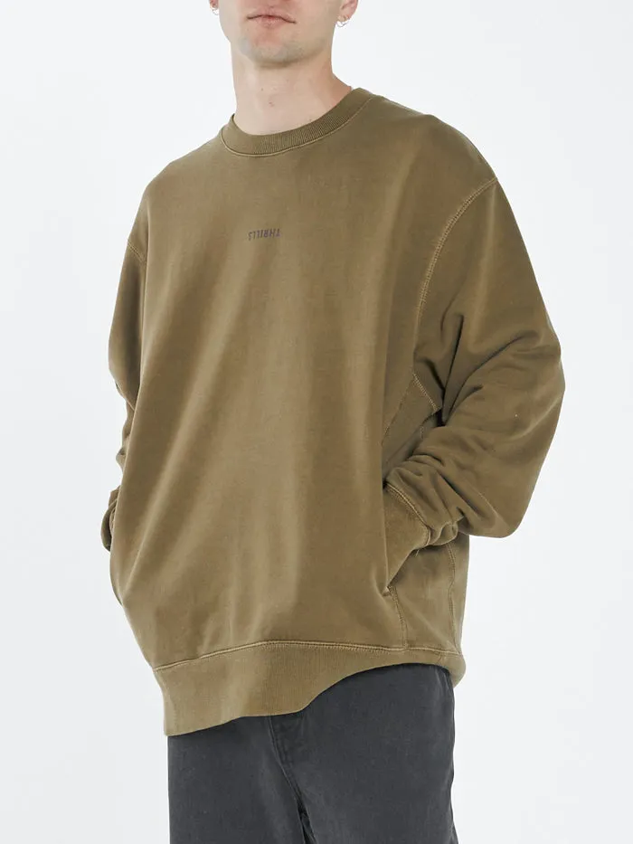 Mens Minimal Oversize Crew Plantation Thrills Sweaters and Fleece