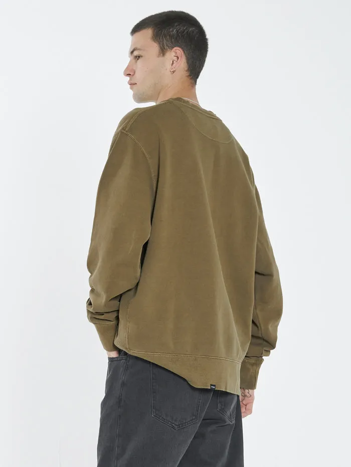 Mens Minimal Oversize Crew Plantation Thrills Sweaters and Fleece