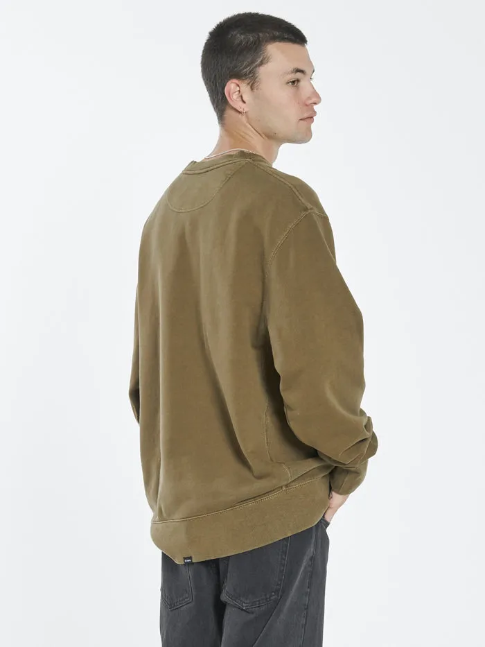 Mens Minimal Oversize Crew Plantation Thrills Sweaters and Fleece