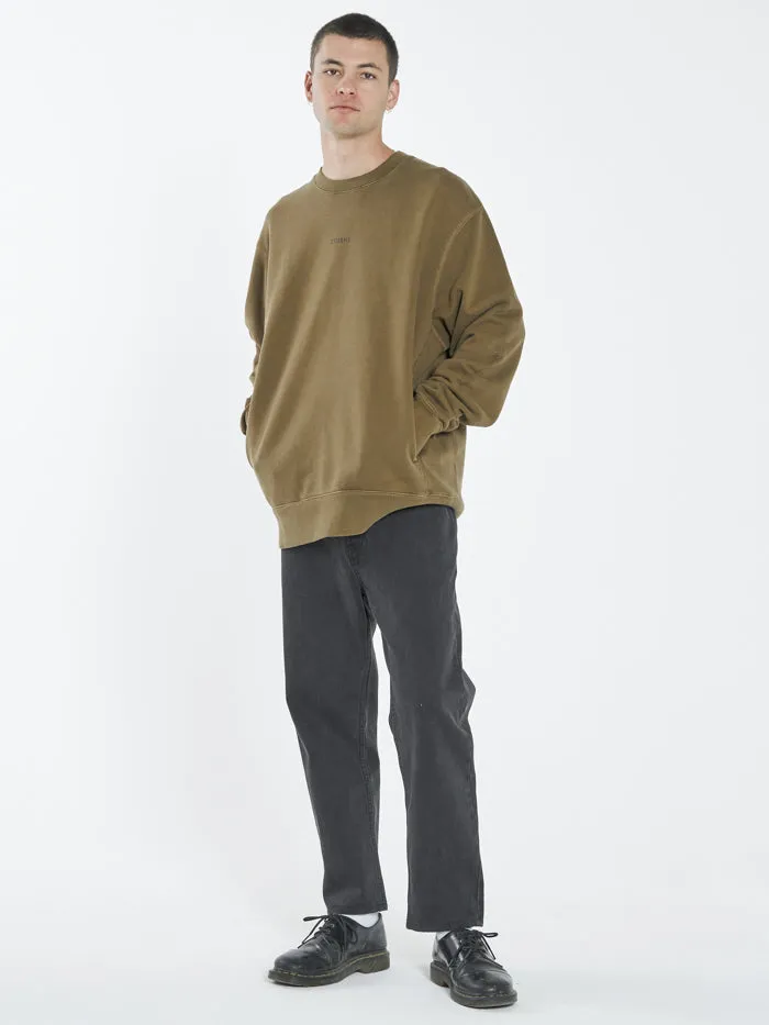 Mens Minimal Oversize Crew Plantation Thrills Sweaters and Fleece