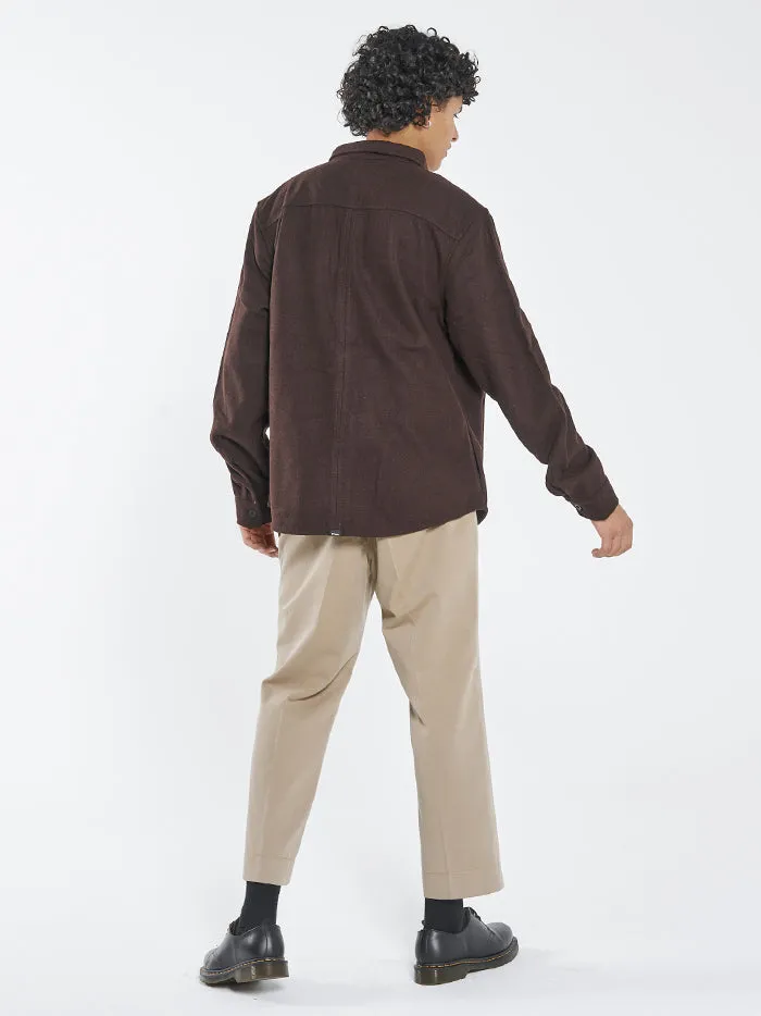 Mens Paradise In Ruins Overshirt Postal Brown Thrills Shirts