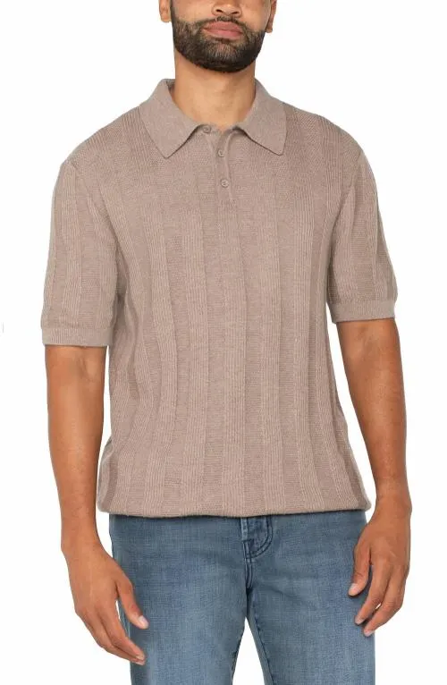 Mens Shirts Liverpool Los Angeles Sweater Knit Polo Taupe
