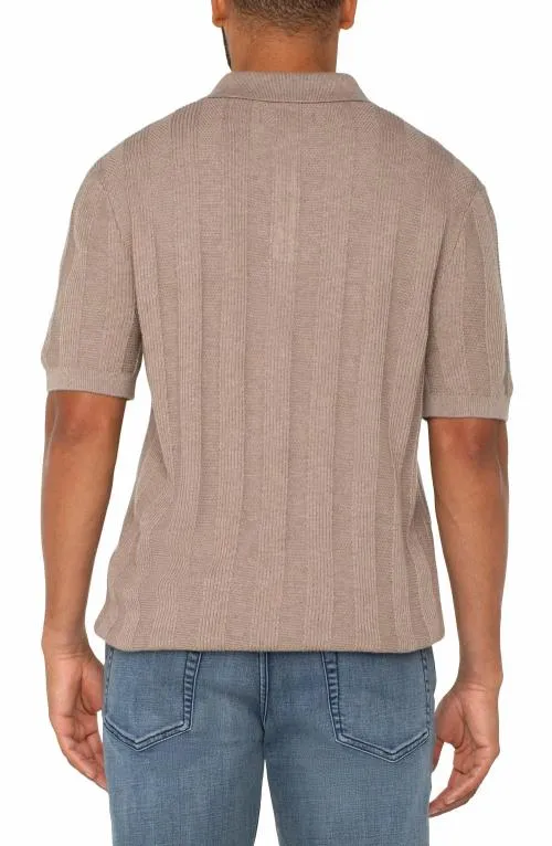 Mens Shirts Liverpool Los Angeles Sweater Knit Polo Taupe