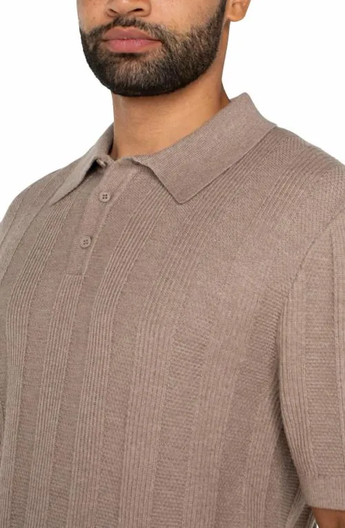 Mens Shirts Liverpool Los Angeles Sweater Knit Polo Taupe