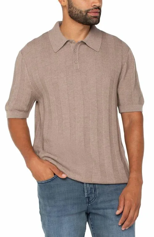 Mens Shirts Liverpool Los Angeles Sweater Knit Polo Taupe
