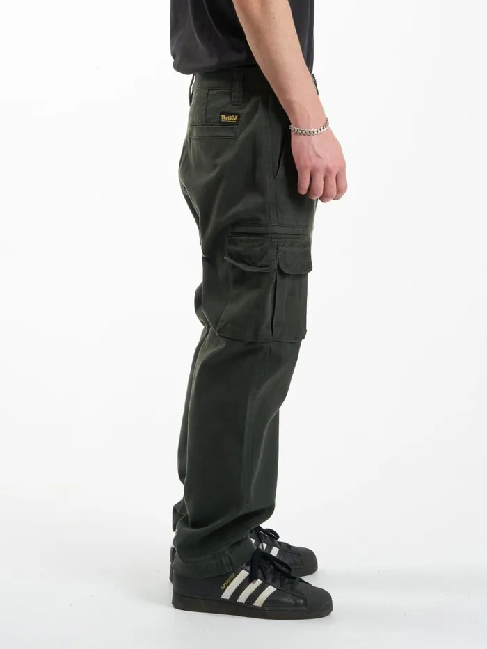 Mens Slacker Union Cargo Pant Oil Green Thrills Pants