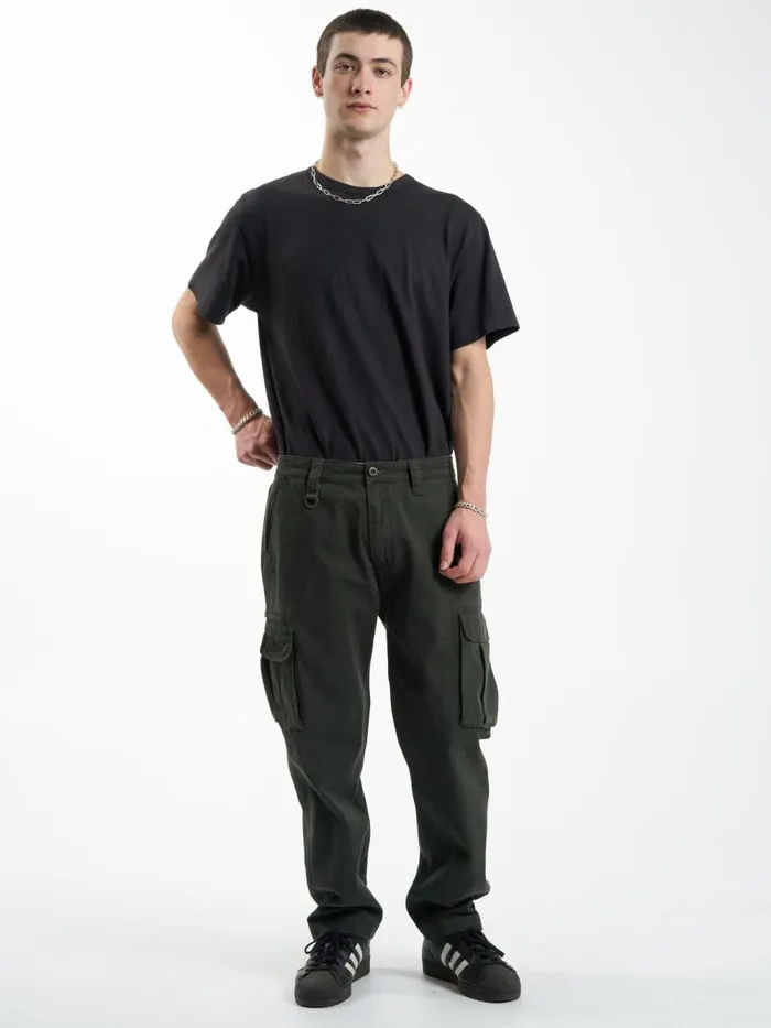 Mens Slacker Union Cargo Pant Oil Green Thrills Pants