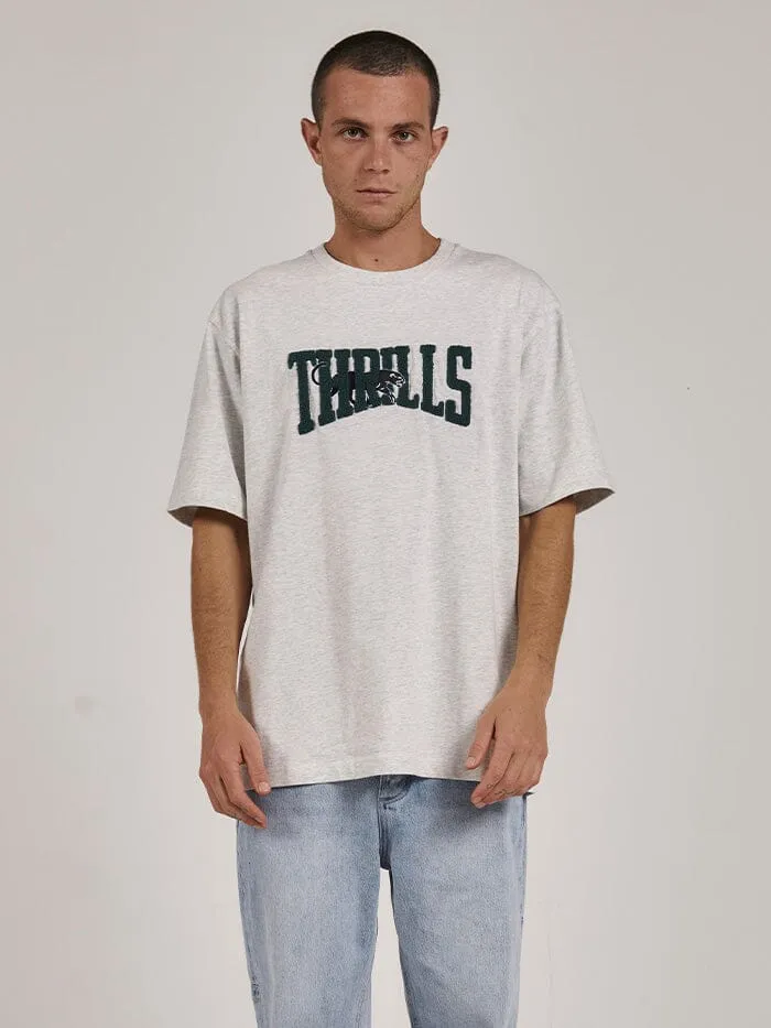 Mens Sneak Attack Oversize Fit Tee White Marle Thrills Tees and Tank Tops