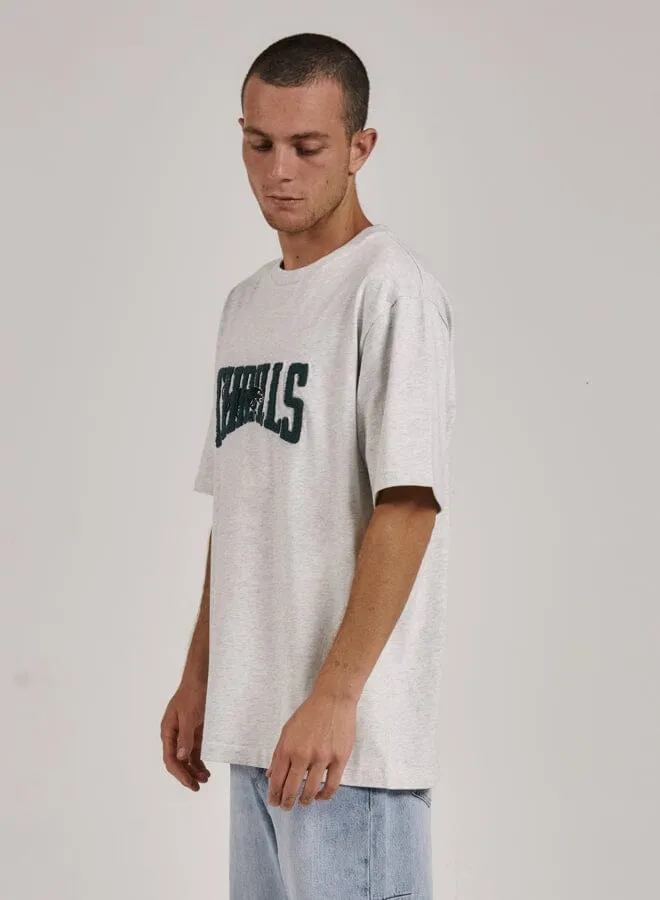 Mens Sneak Attack Oversize Fit Tee White Marle Thrills Tees and Tank Tops