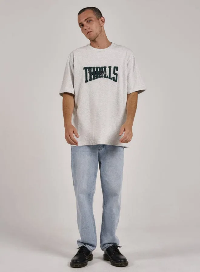 Mens Sneak Attack Oversize Fit Tee White Marle Thrills Tees and Tank Tops