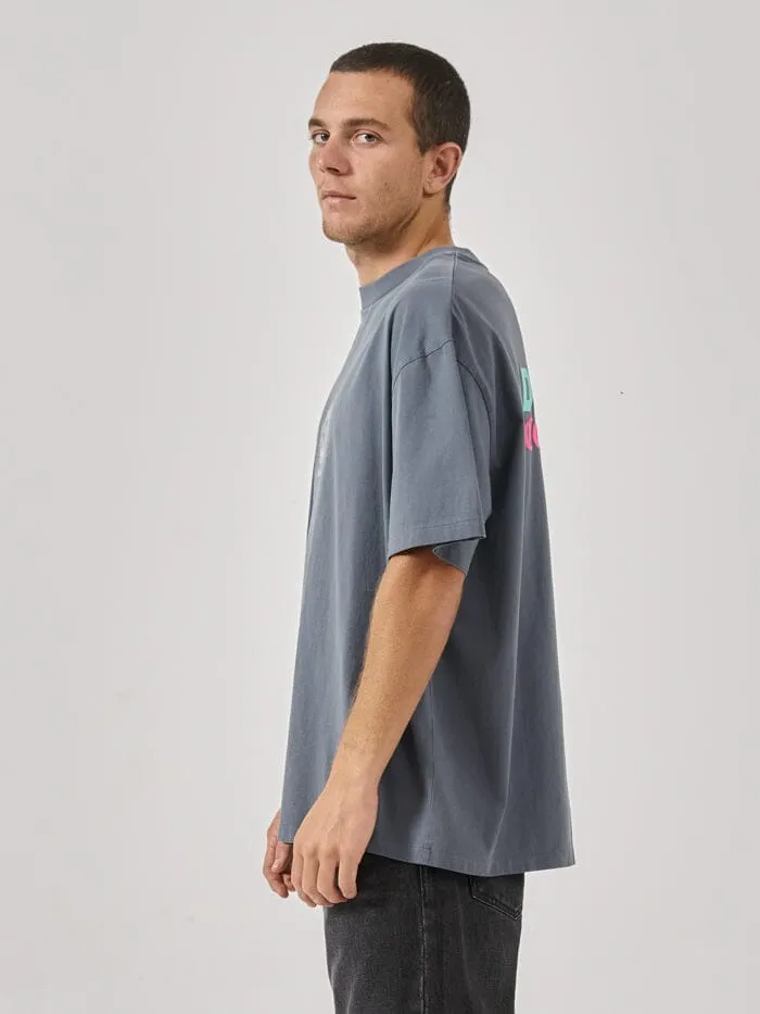 Mens Spectral Static Box Fit Oversize Tee Dark Slate Thrills Tees and Tank Tops