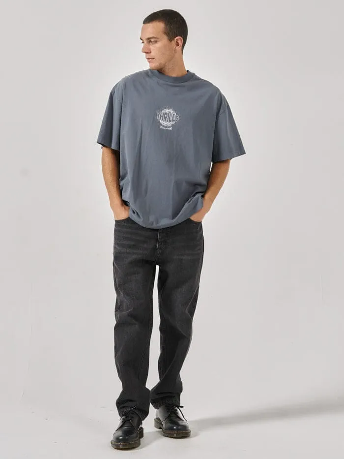 Mens Spectral Static Box Fit Oversize Tee Dark Slate Thrills Tees and Tank Tops