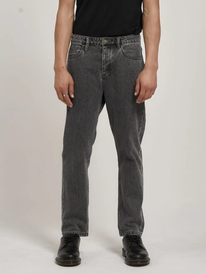 Mens Straight Line Denim Jean Asphalt Grey Thrills Denim