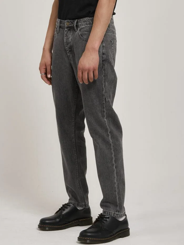 Mens Straight Line Denim Jean Asphalt Grey Thrills Denim