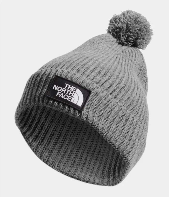 Mens TNF Logo Box Pom Beanie Tnf Medium Grey Heather The North Face Beanies and Scarves Mens TNF Logo Box Pom Beanie Tnf Medium Grey Heather The North Face Beanies and Scarves