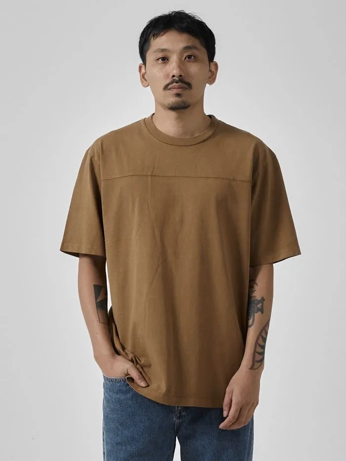 Mens Union Oversize Fit Panel Tee Tobacco Thrills Tees and Tank Tops